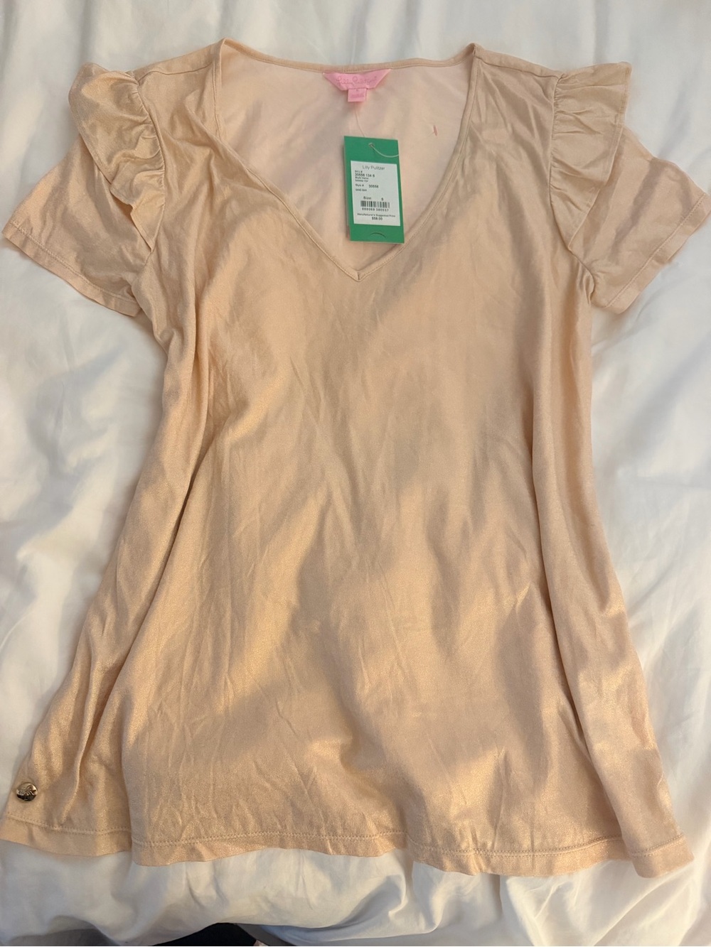 Lilly Pulitzer Peach V-Neck Top, New With Tags 🏷️